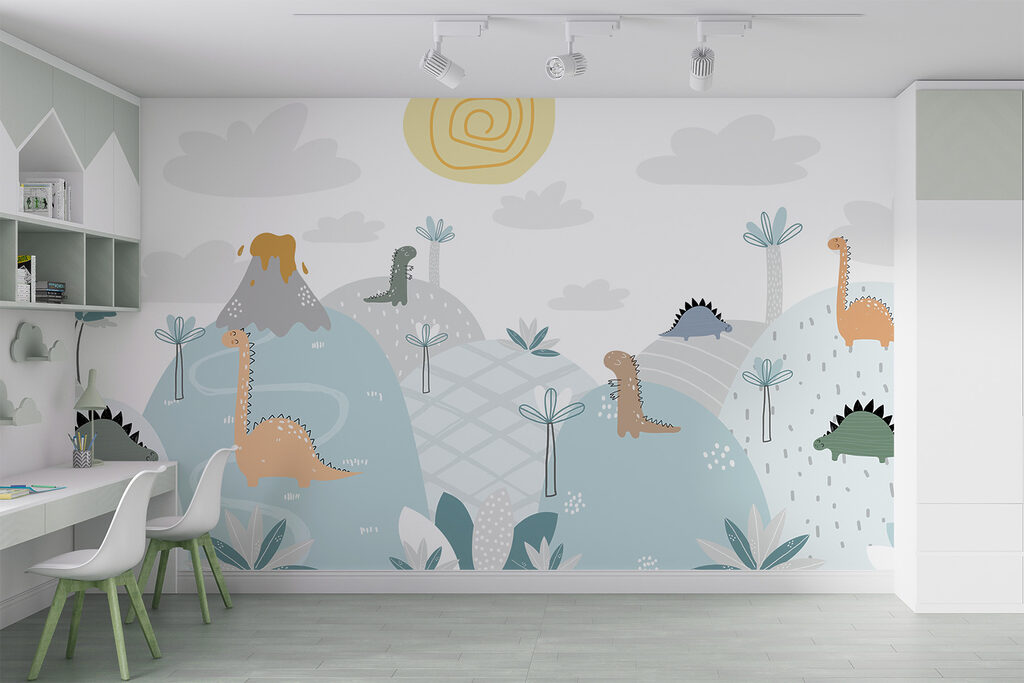 Dinosaurs by a volcano — interior 6