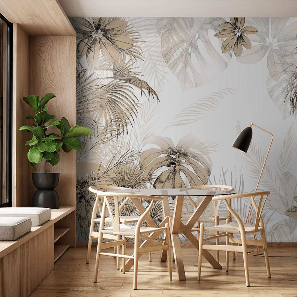Tropical leaves, open centre — interior 1