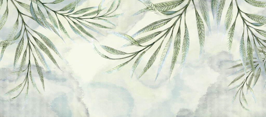 Hanging leaves on paint — full design