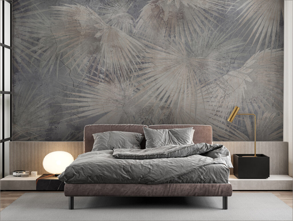 Palm fronds on grey — interior 2