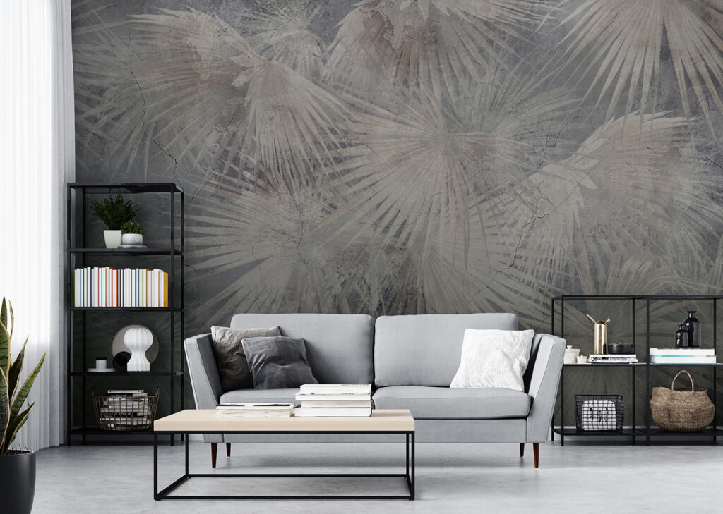 Palm fronds on grey — interior 5