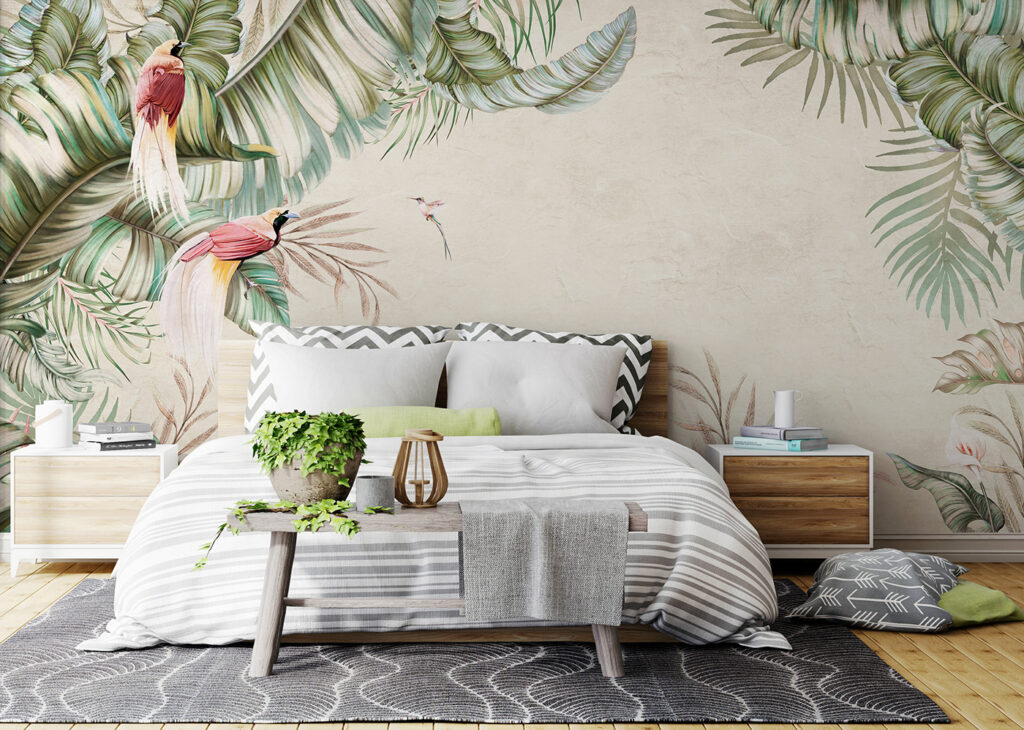 Parrot among palm leaves — interior 2