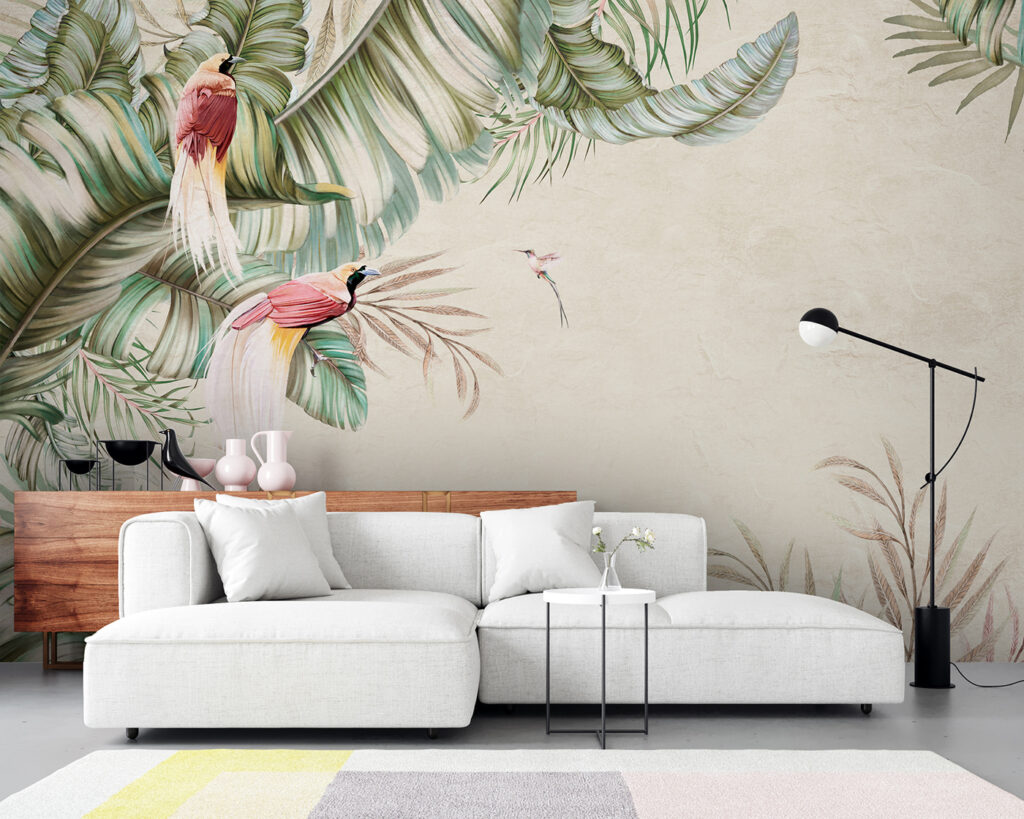 Parrot among palm leaves — interior 3