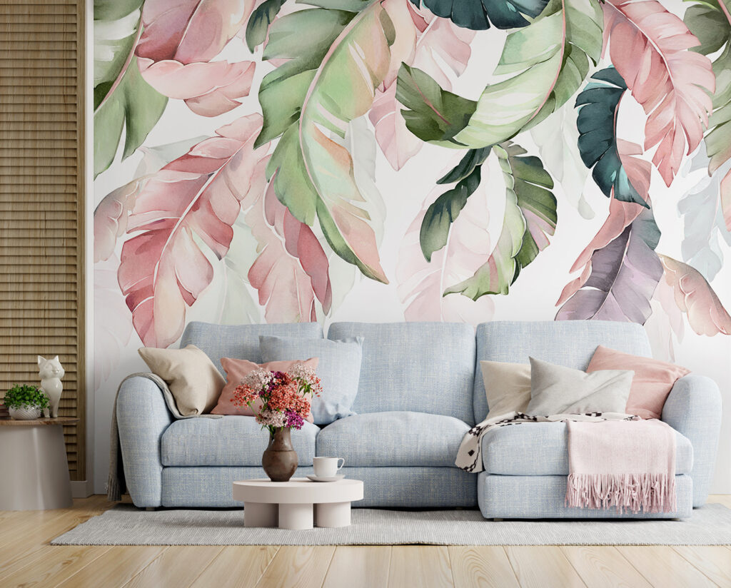 Pastel hanging leaves — interior 1