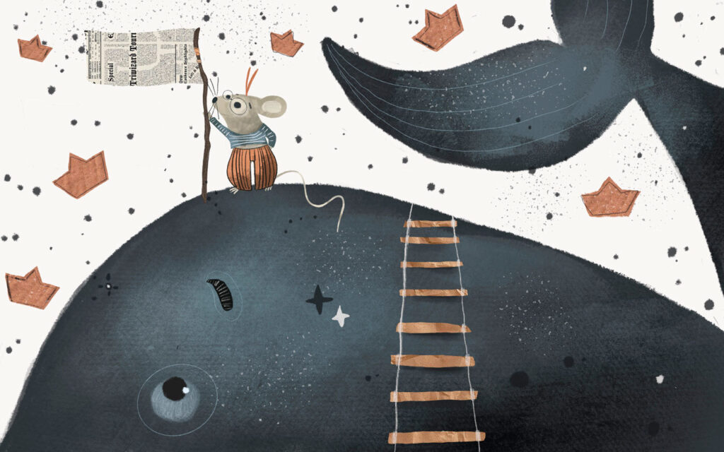 Mouse on a whale — full design