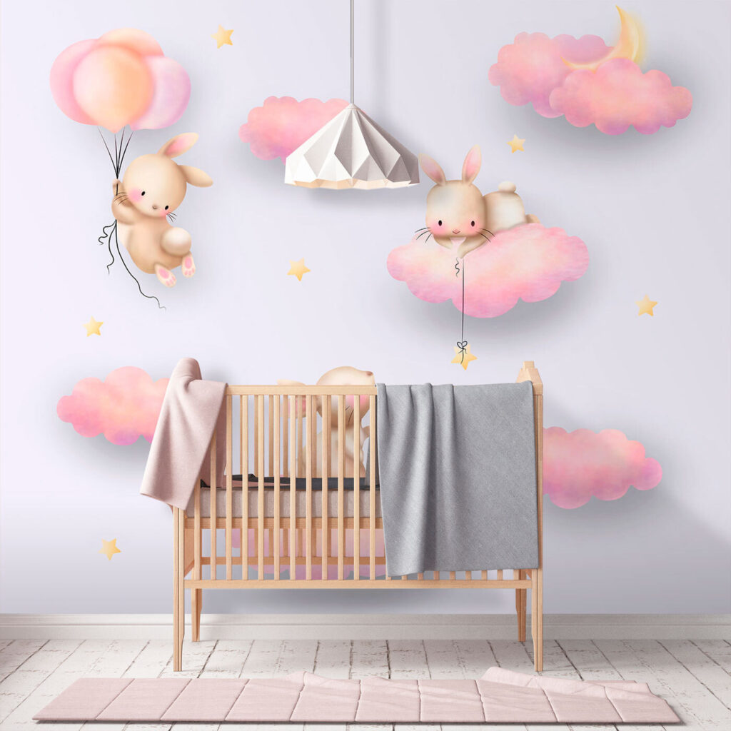 Rabbits on pink clouds — interior 3