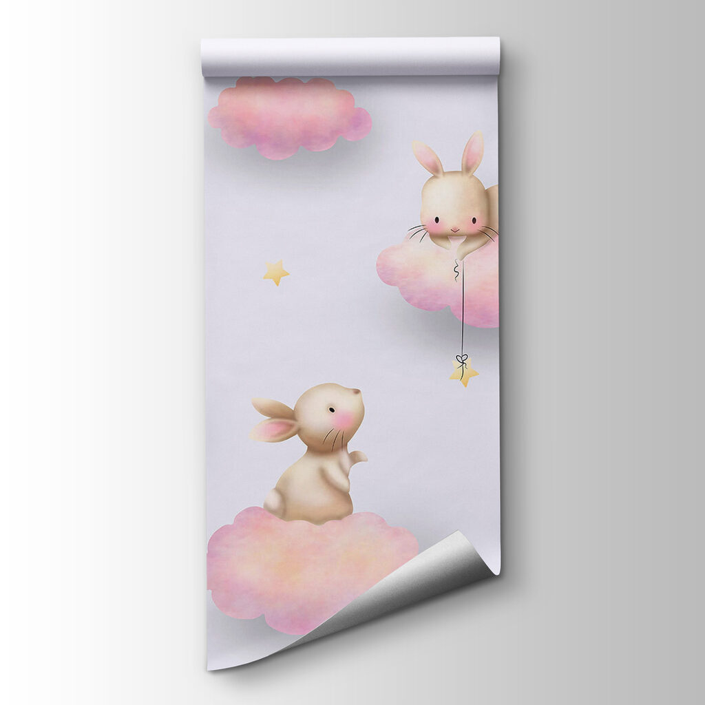 Rabbits on pink clouds — product view