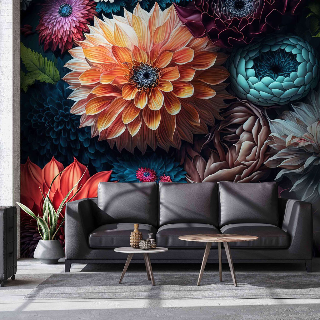Dahlias in deep shadow — interior 4
