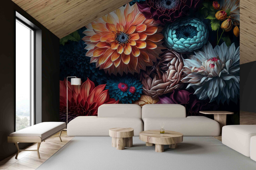 Dahlias in deep shadow — interior 2