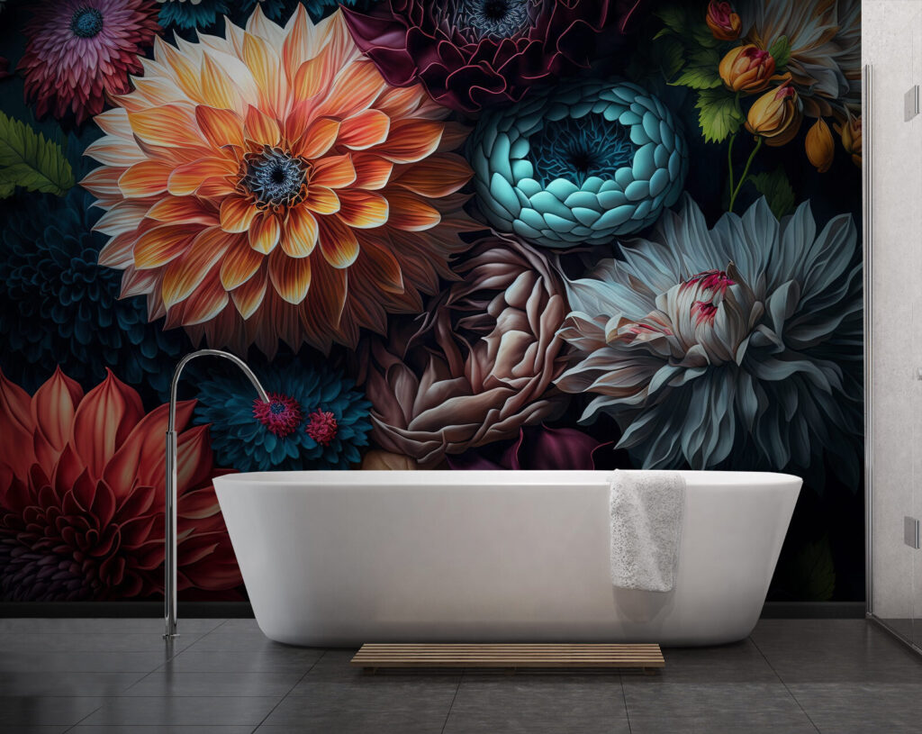 Dahlias in deep shadow — interior 3