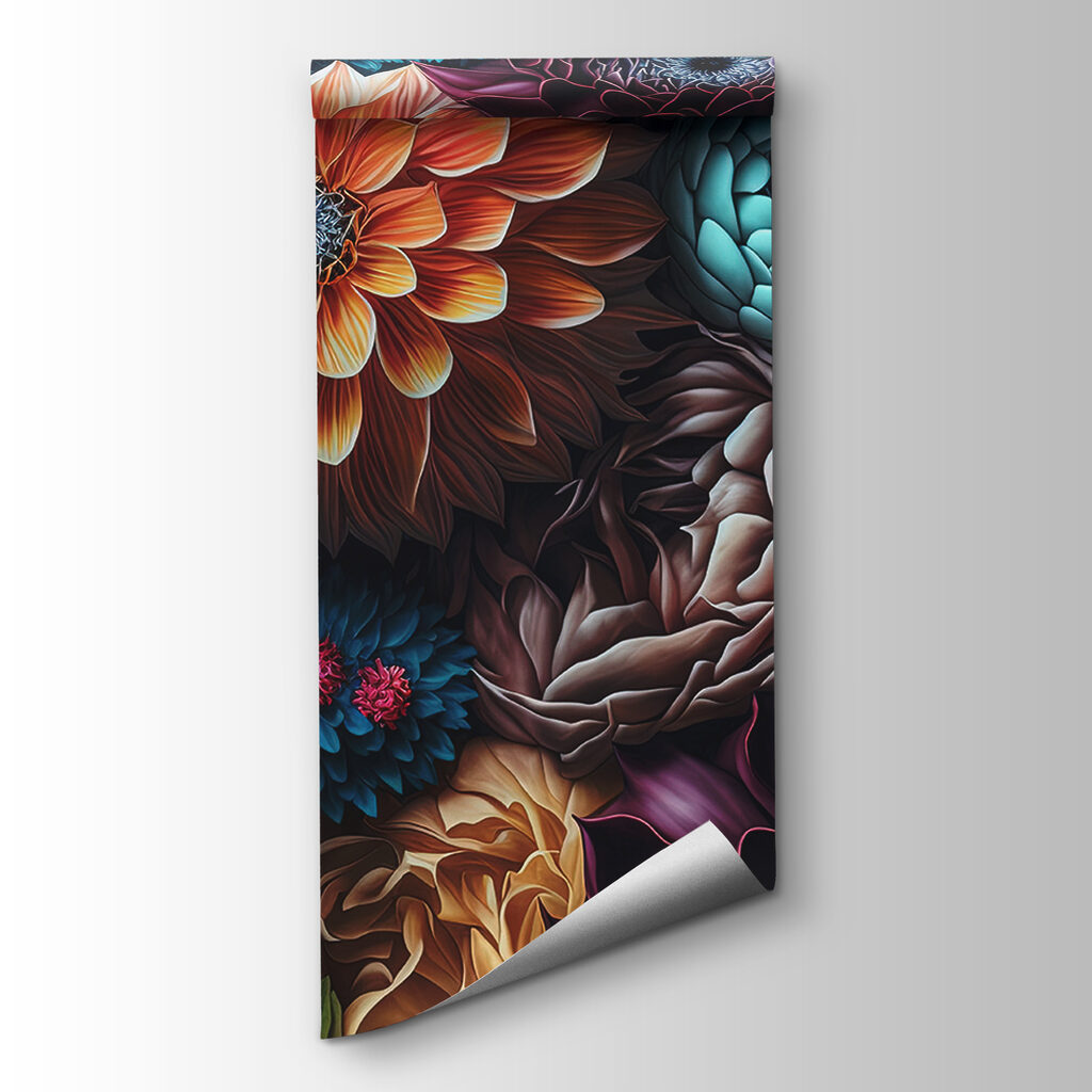 Dahlias in deep shadow — product view