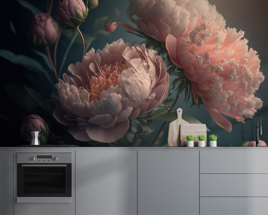 Old pink peonies — interior 1