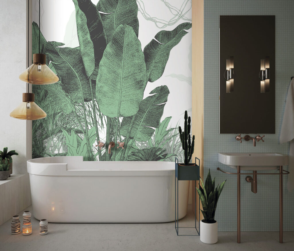 Green banana leaves — interior 1