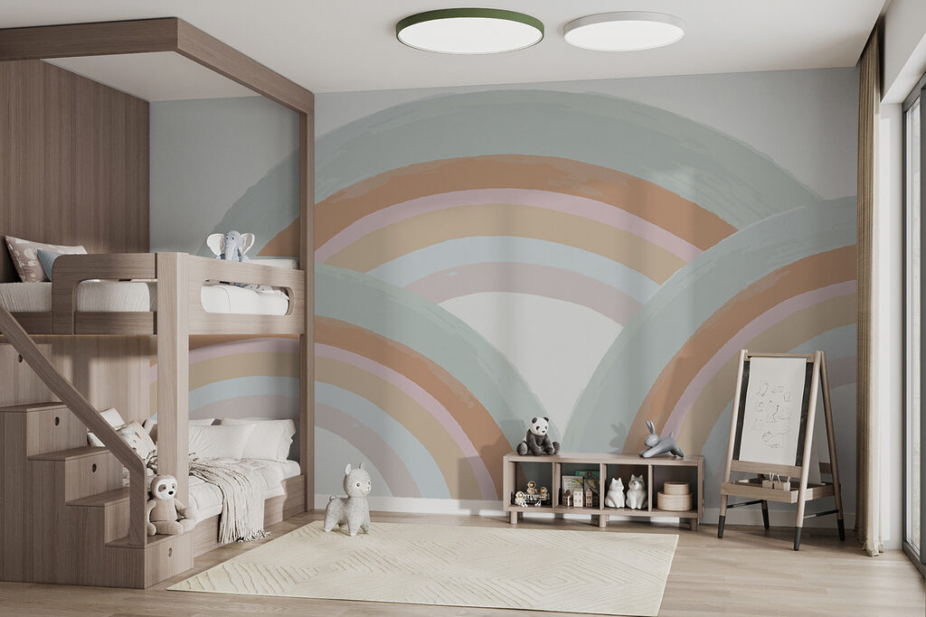Rainbows in pastel streaks — interior 5