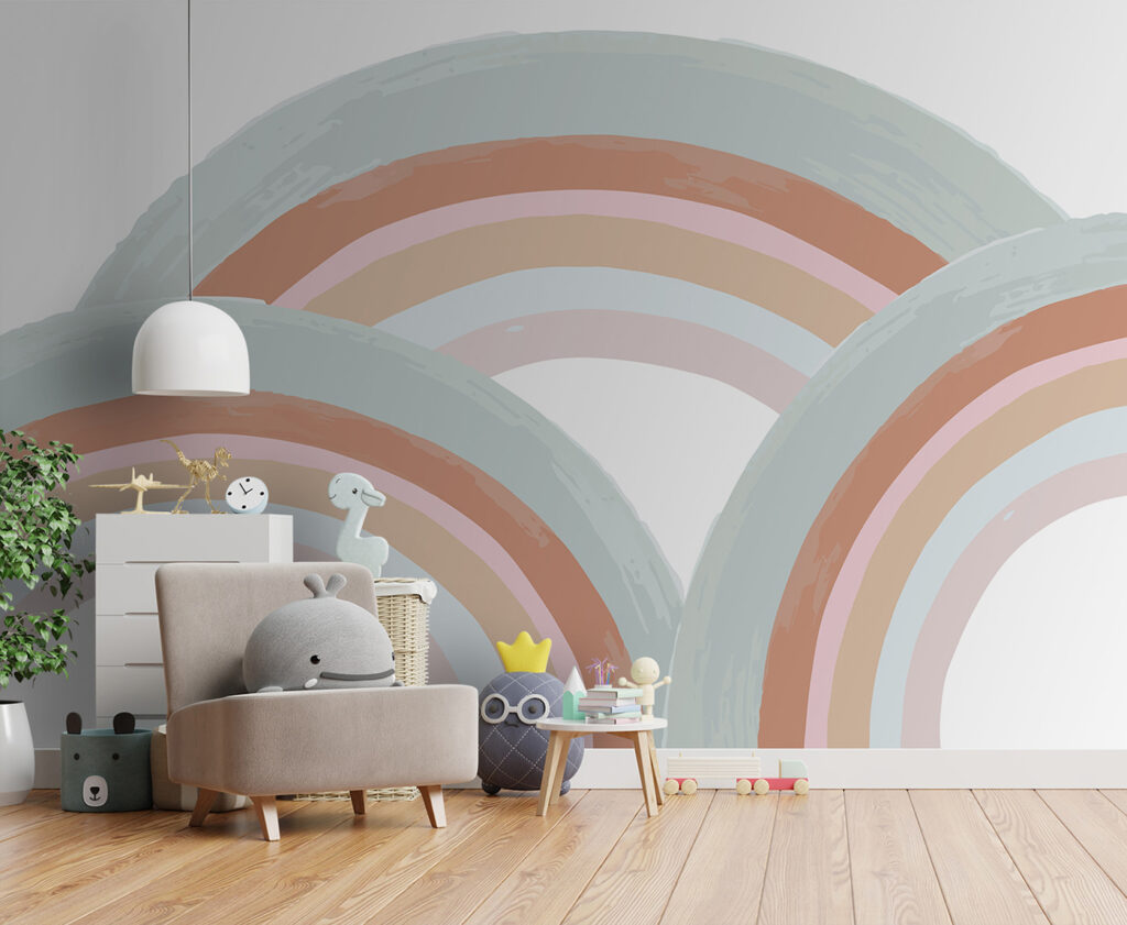Rainbows in pastel streaks — interior 3