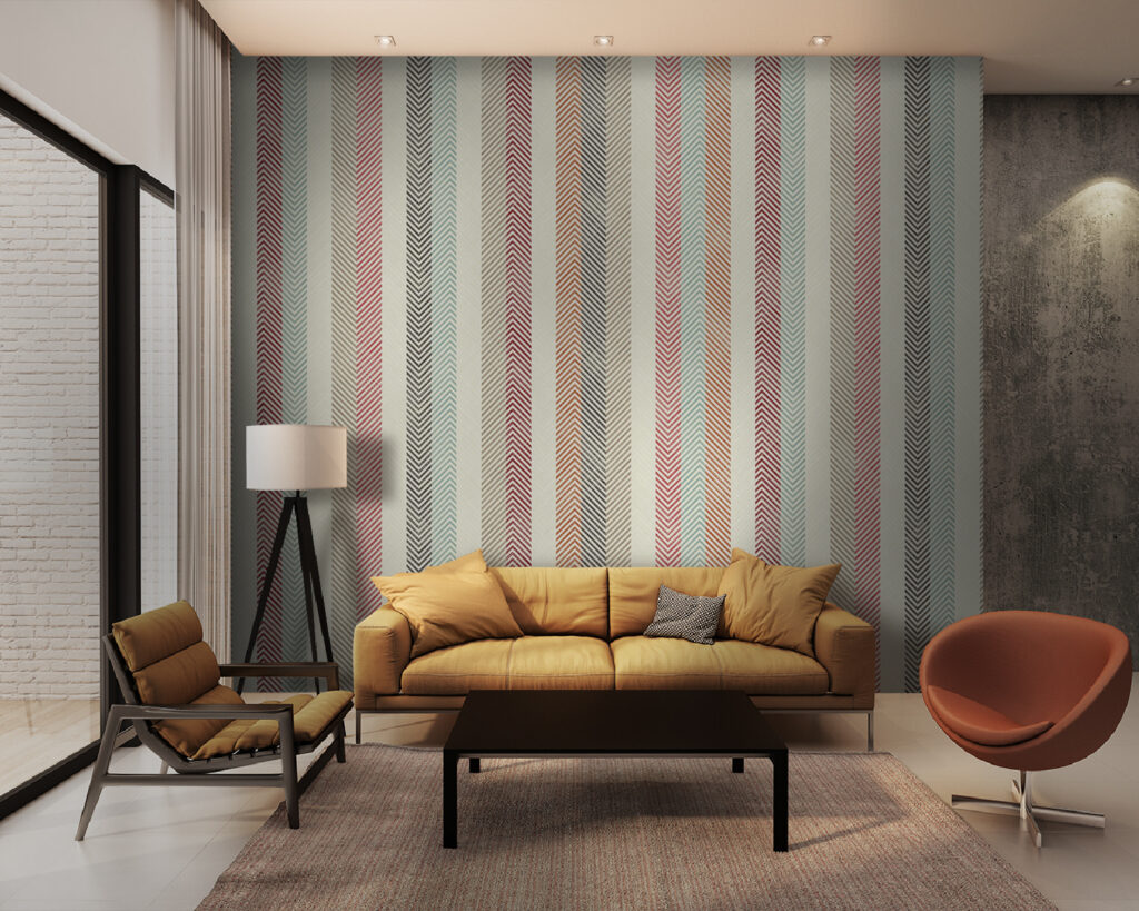 Watercolour Stripes in an interior