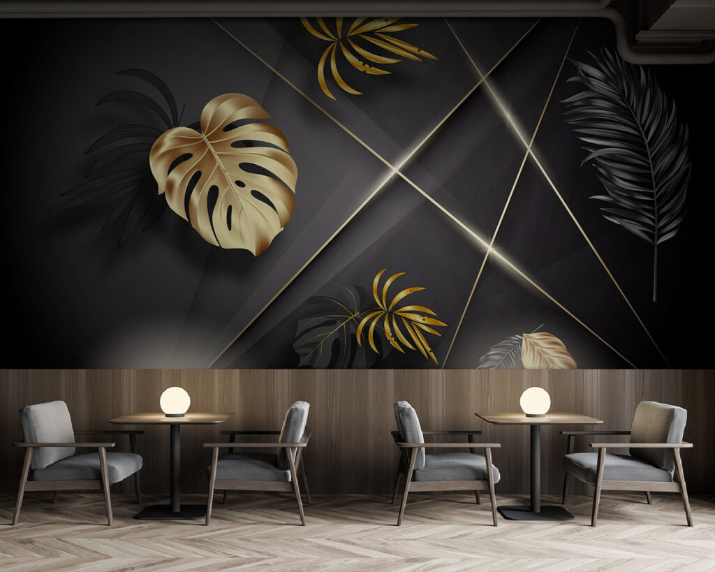 Gold leaves over black — interior 1
