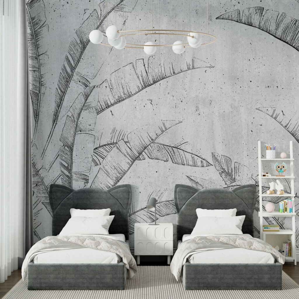 Banana leaves in lines — interior 2