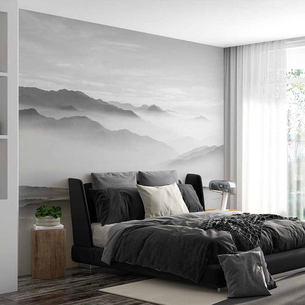 Grey mountains in mist — interior 4