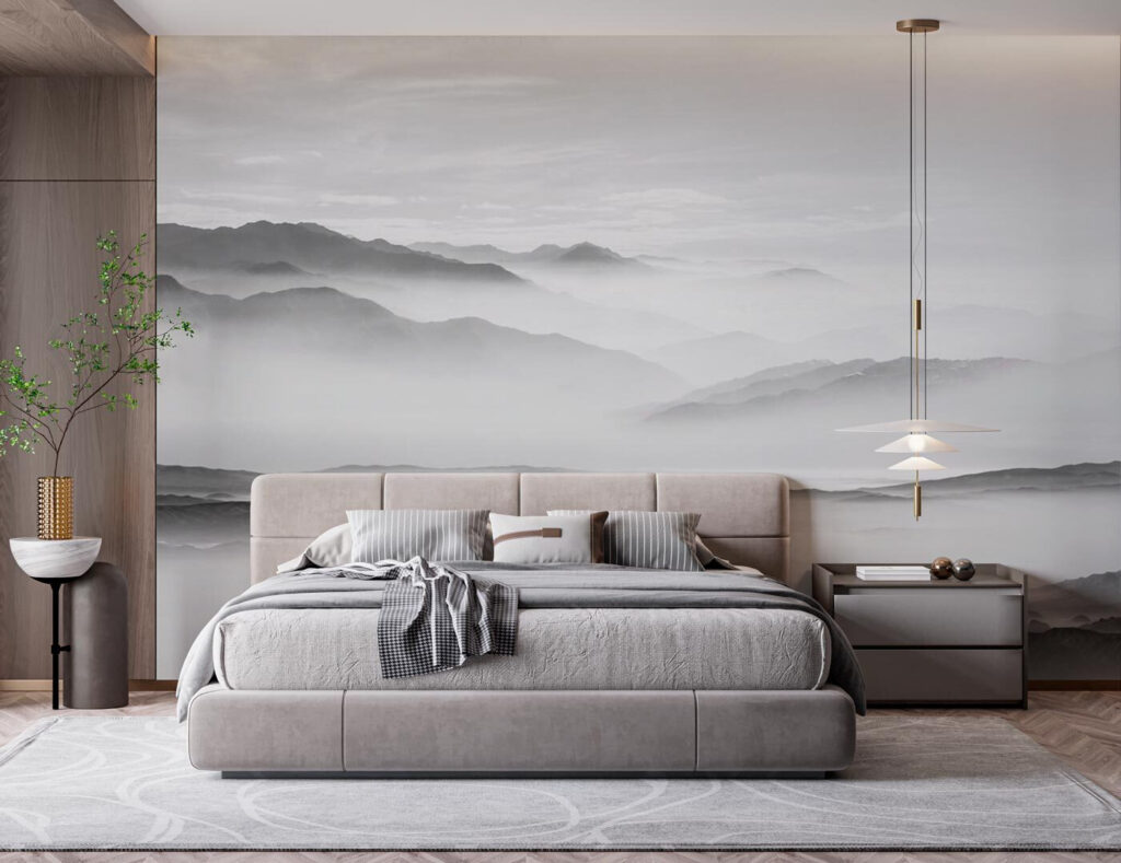 Grey mountains in mist — interior 2