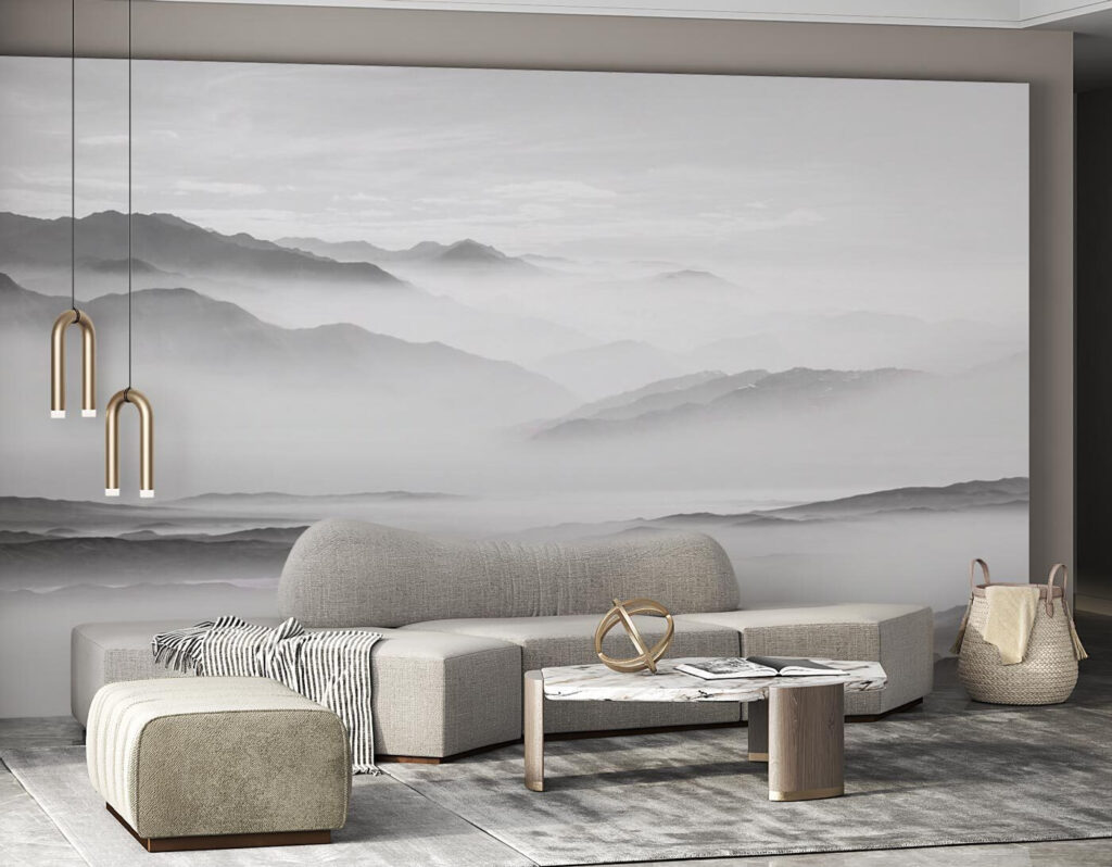 Grey mountains in mist — interior 3
