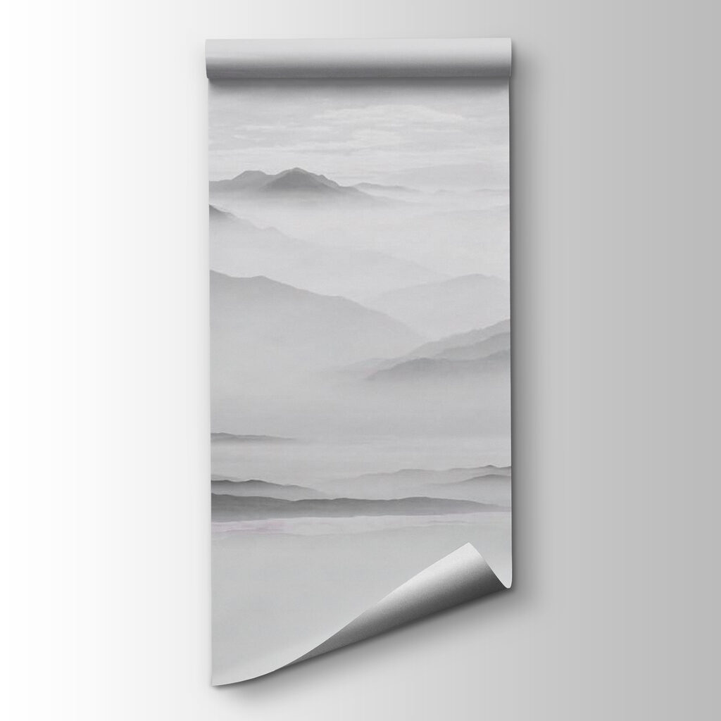 Grey mountains in mist — product view