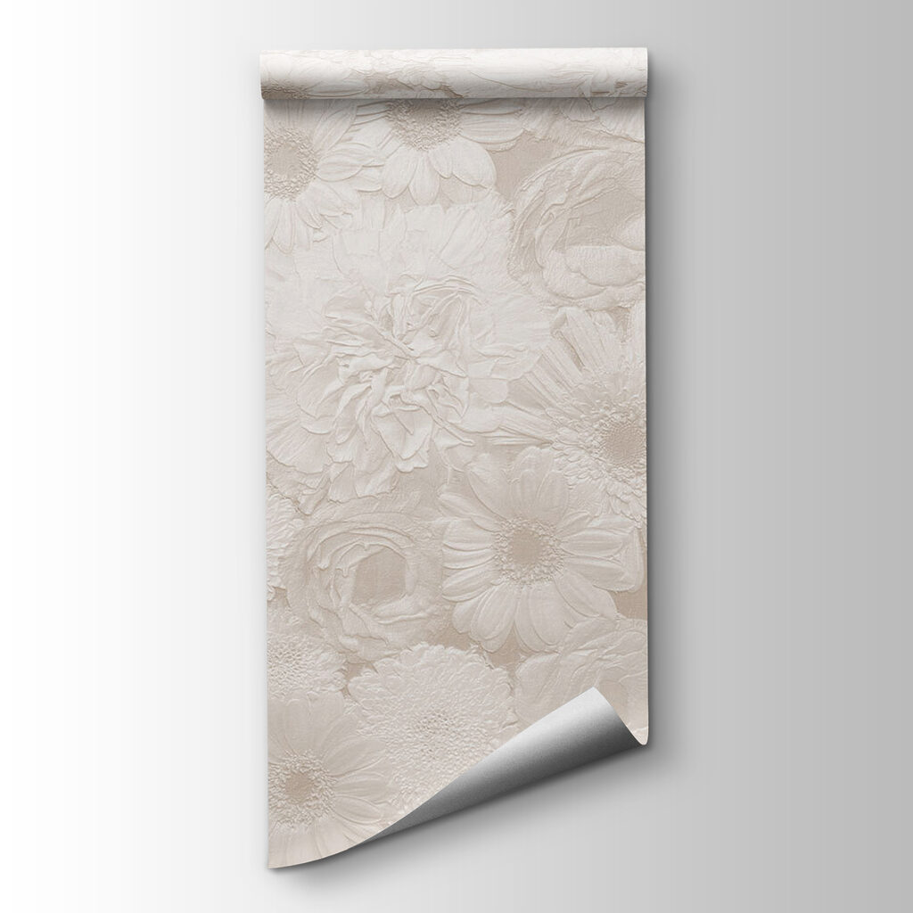 Dense white flower drawings — product view