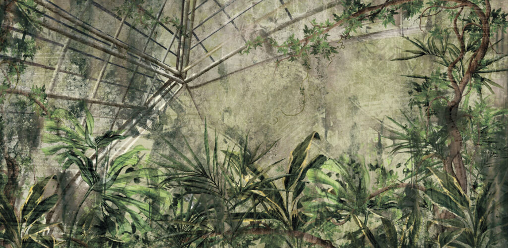 Bamboo stems in jungle — full design