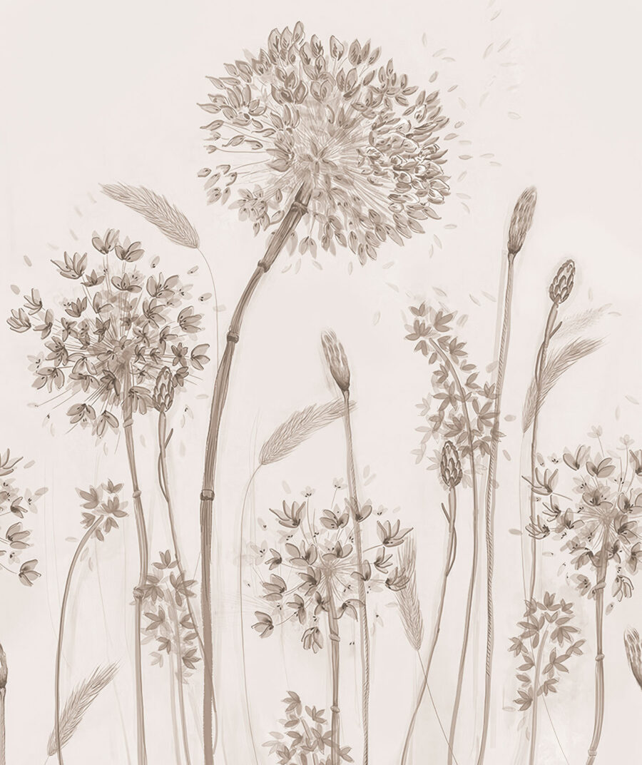 Flower stems in sand — full design