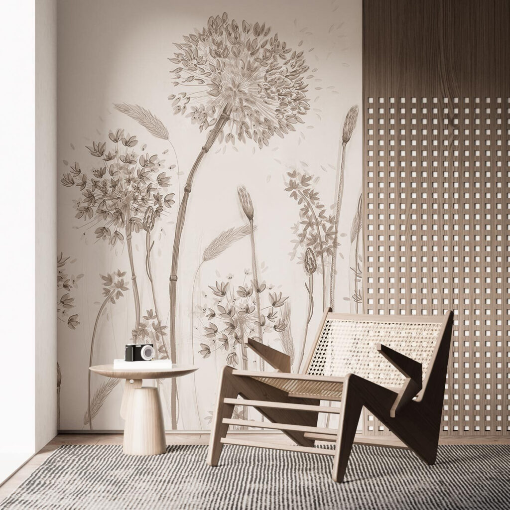 Flower stems in sand — interior 2