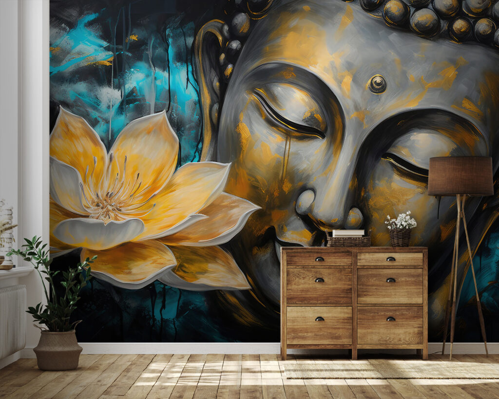 Buddha with gold lotus — interior 2