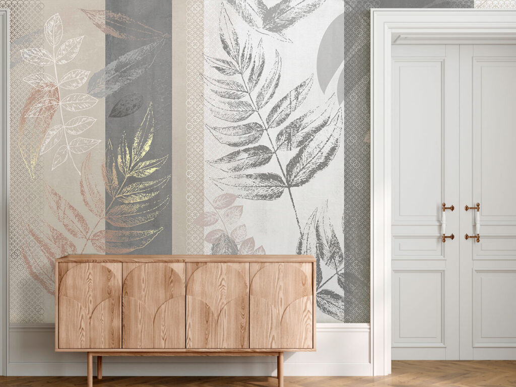 Sprigs over grey stripes — interior 2