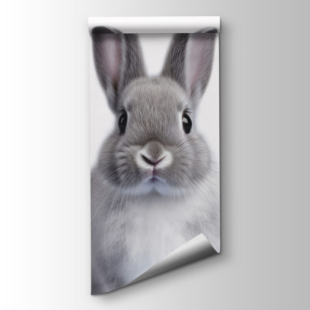 Grey rabbit looking ahead — product view