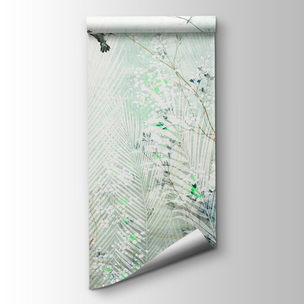 Birds among palm fronds — product view