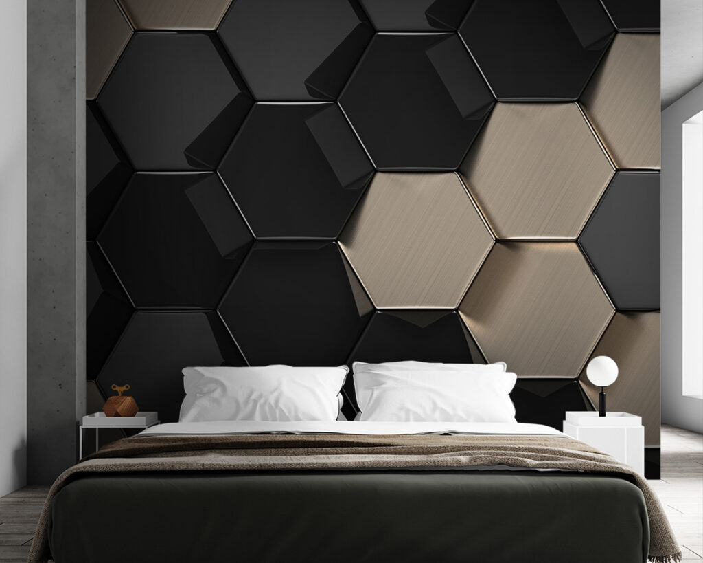 Black and beige hexagons — interior 2