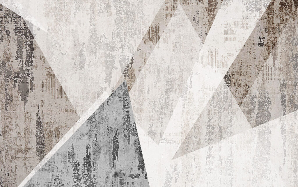 Weathered triangles in grey — full design