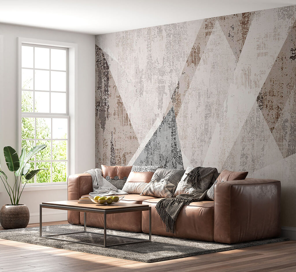 Weathered triangles in grey — interior 3
