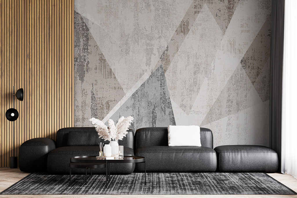 Weathered triangles in grey — interior 4