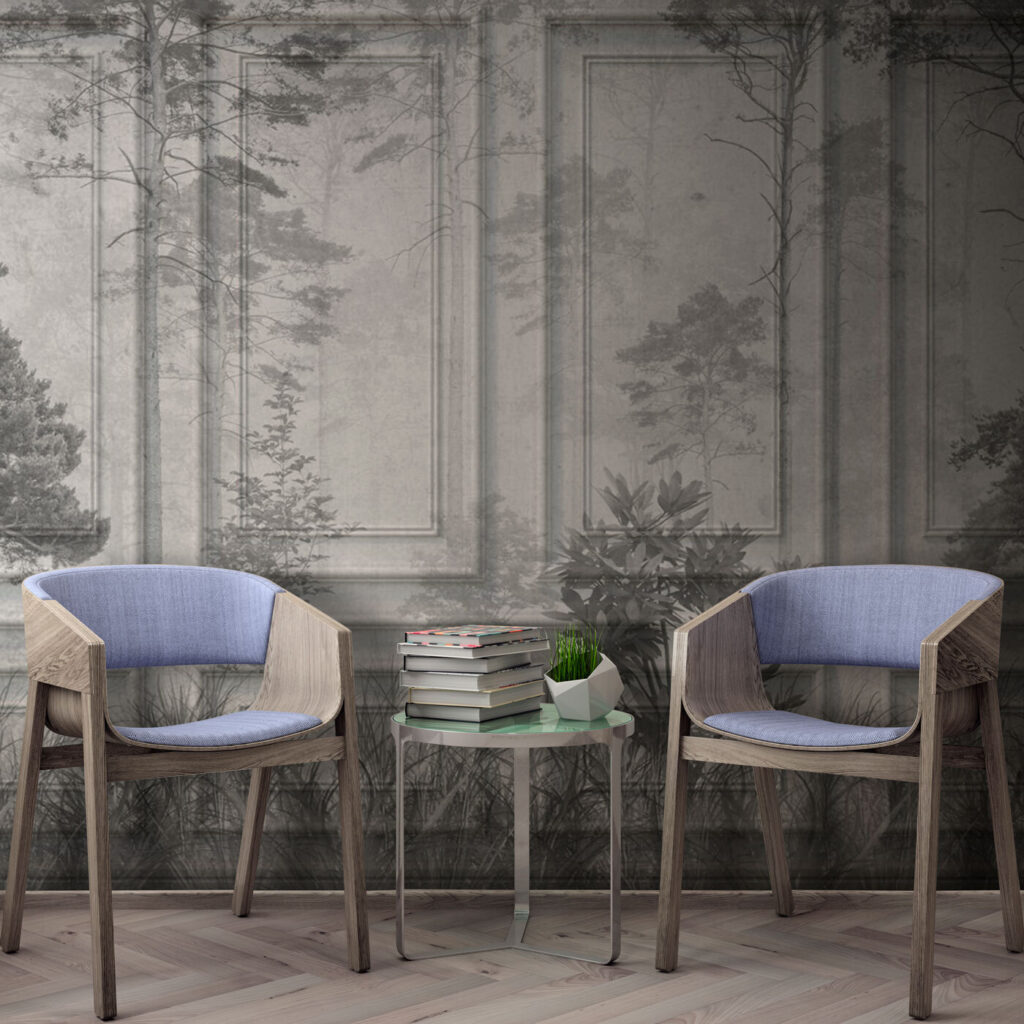 Forest on wall panels — interior 2