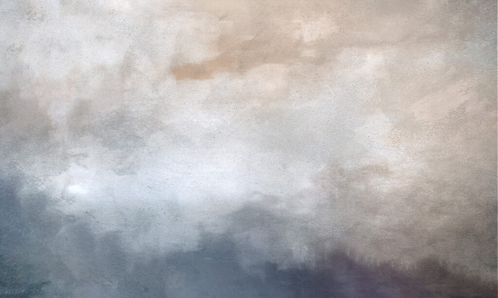 Blue-grey paint, pastel mist — full design
