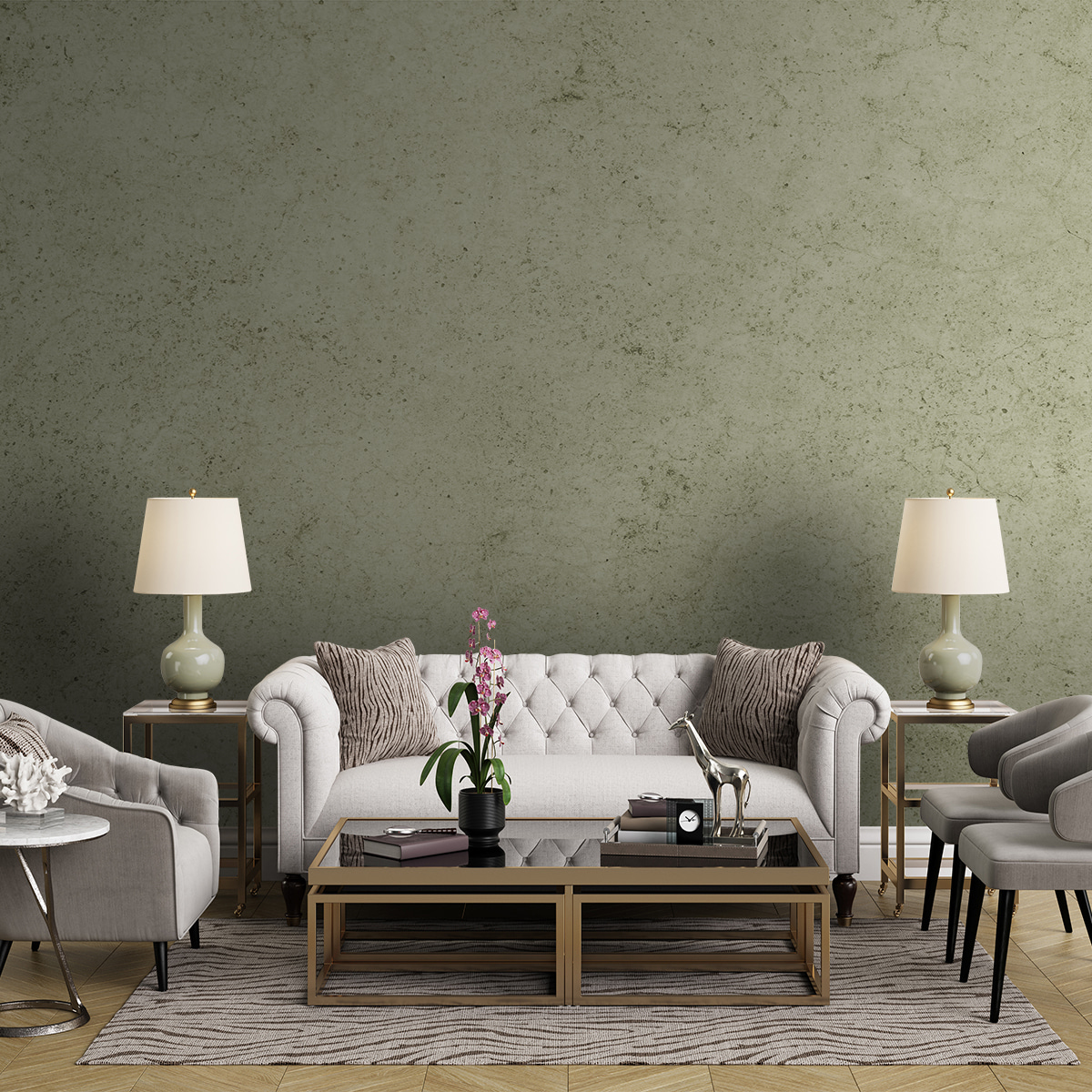 Light green plaster effect — interior 1
