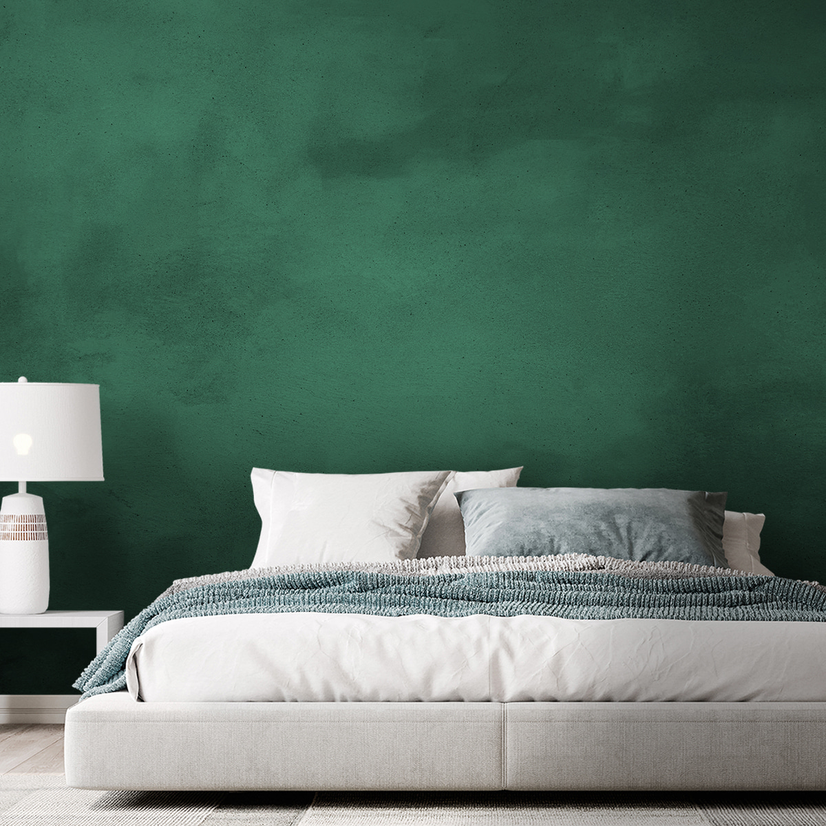Deep green paint mist — interior 1