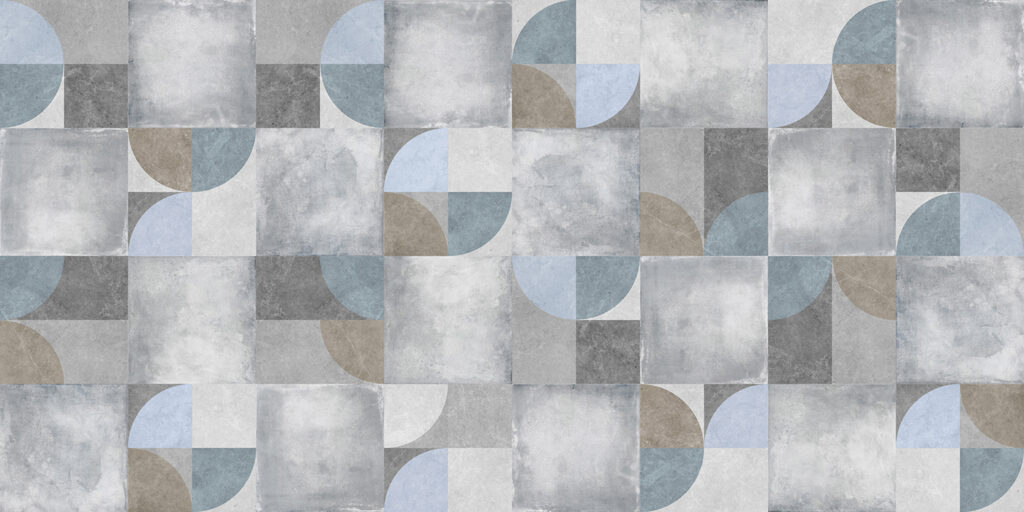 Quarter circles on tiles — full design