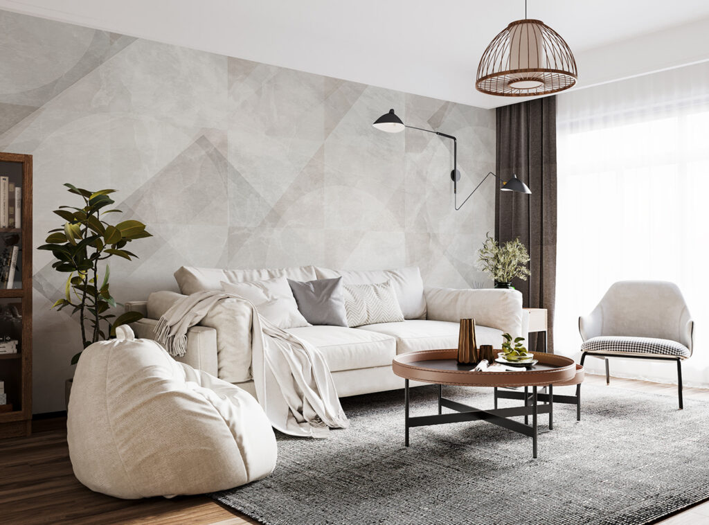 Overlapping grey shapes — interior 4