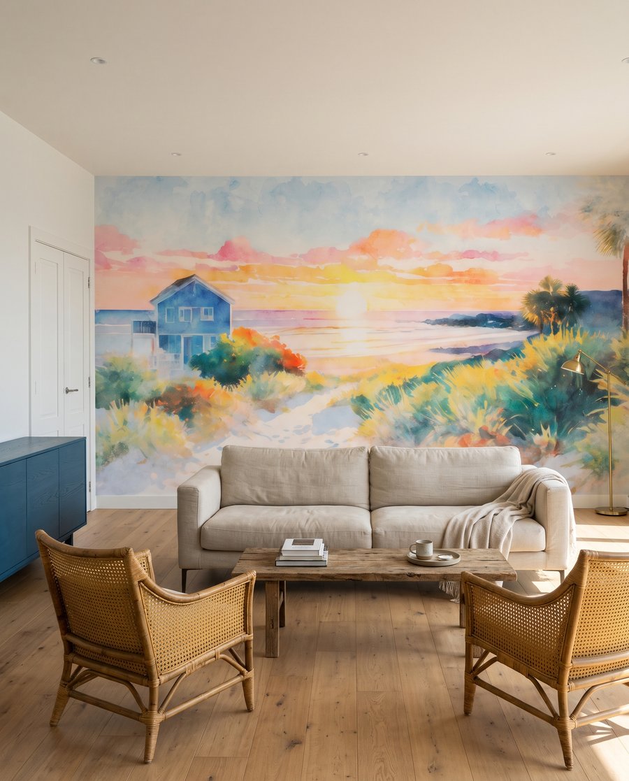 Beach House Evening in an interior