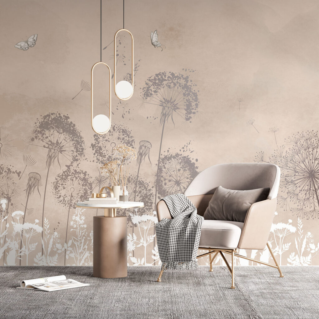 White flowers and butterflies — interior 3