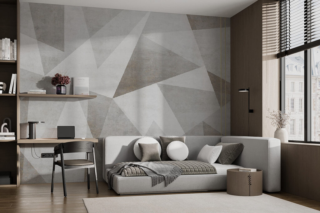 Triangles with gold lines — interior 4