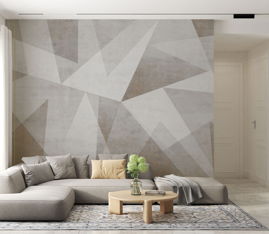 Triangles with gold lines — interior 2