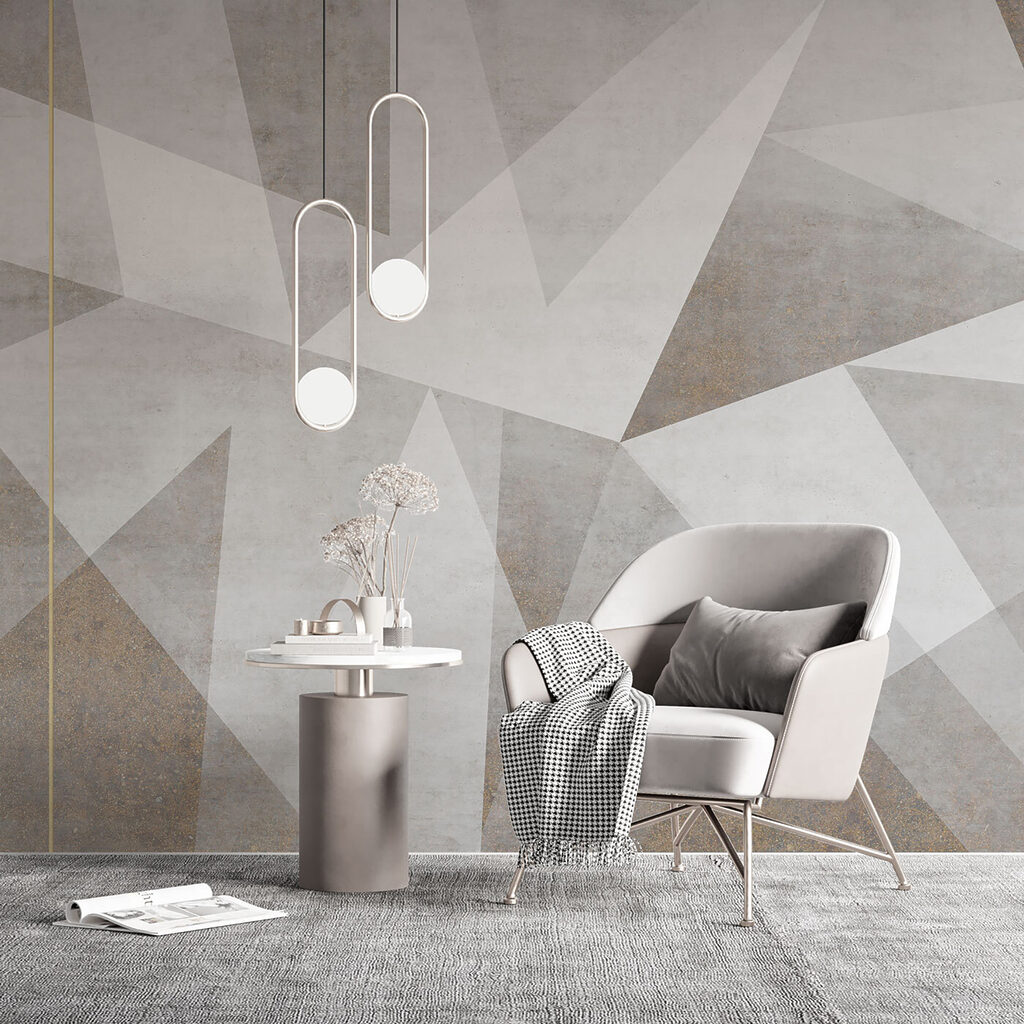 Triangles with gold lines — interior 5