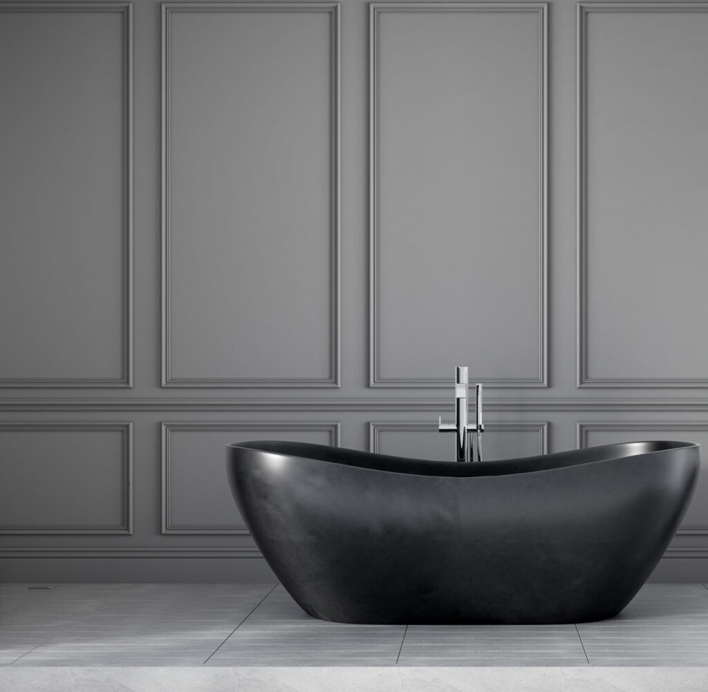 Charcoal panels with mouldings — interior 4